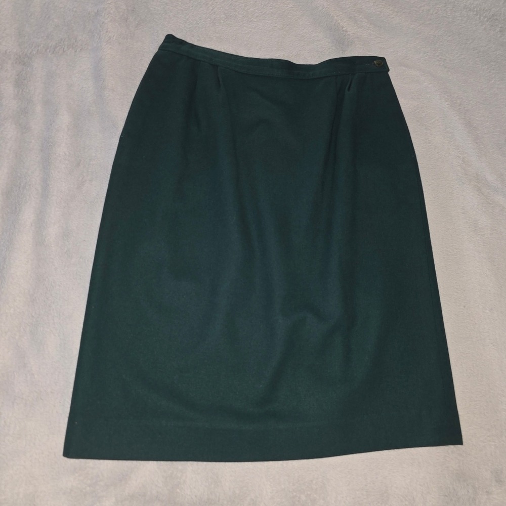 Pendleton Vintage Forest Green Pure Virgin Wool Pencil Skirt Size‎ 10 USA Made